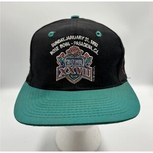 VTG Logo 7 Super Bowl XXVII Hat Cap Dallas Cowboys Pasadena CA Rose Bowl 1993